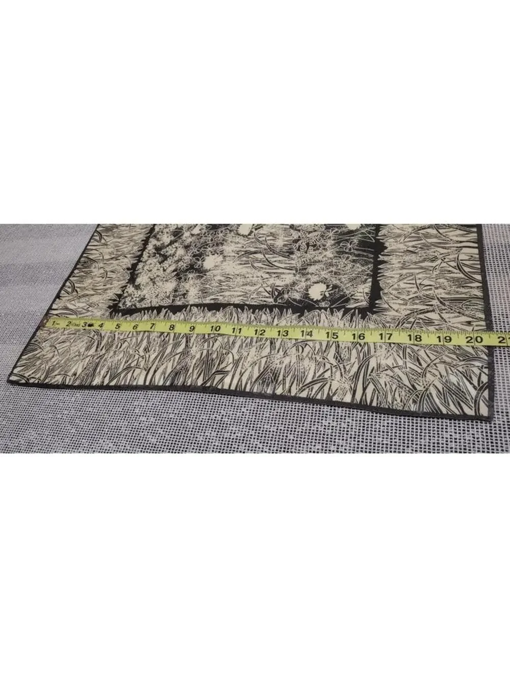 Vintage Scarf Bedford Stuyvesant WHEAT VICTORIAN EDWARDIAN Gray Tan Satin Poly